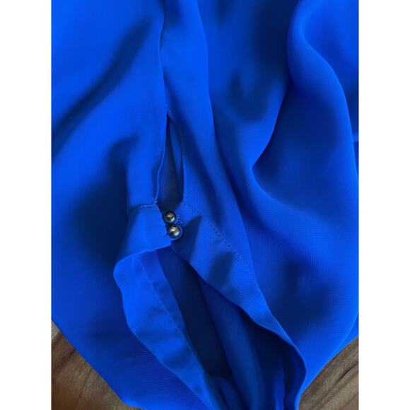 Rampage Blouse Women’s Sz Small Royal‎ Blue Dolman Short Sleeves Lined - Picture 7 of 9